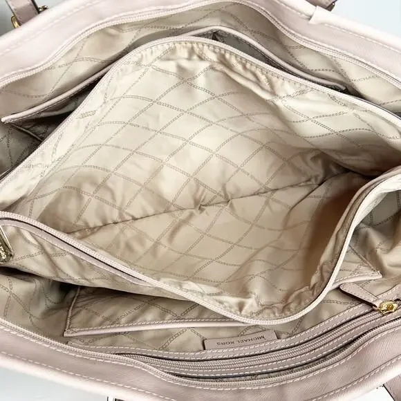 MICHAEL KORS Jet Set Travel Tote Handbag Saffiano Leather Powder Blush Pink OS - Picture 14 of 16